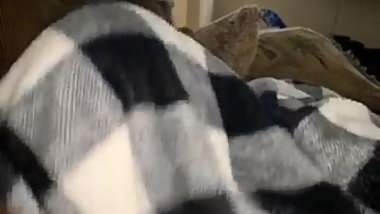 Babysitter giving Head while watching the game