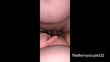 Giving blowjob and getting pounded by big daddy