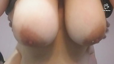 Sexy BBW MILF films herself tits getting fucked doggystyle