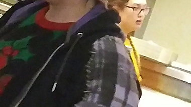 Is this emo nerd hiding big tits underneath Christmas