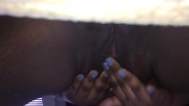 Bbw teases her wet pussy