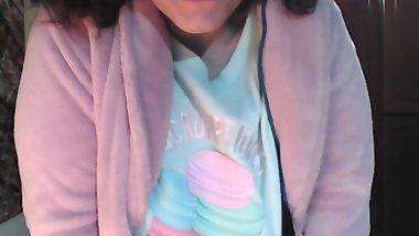 Playing with my big tits on webcam