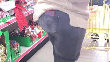 Sweet black big butt grandma shopping in peace to herself 2