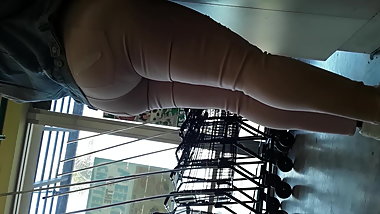 Faceless ebony lil cotton candy booty VPLs.