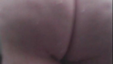 Shaving her cunt, still hairy though